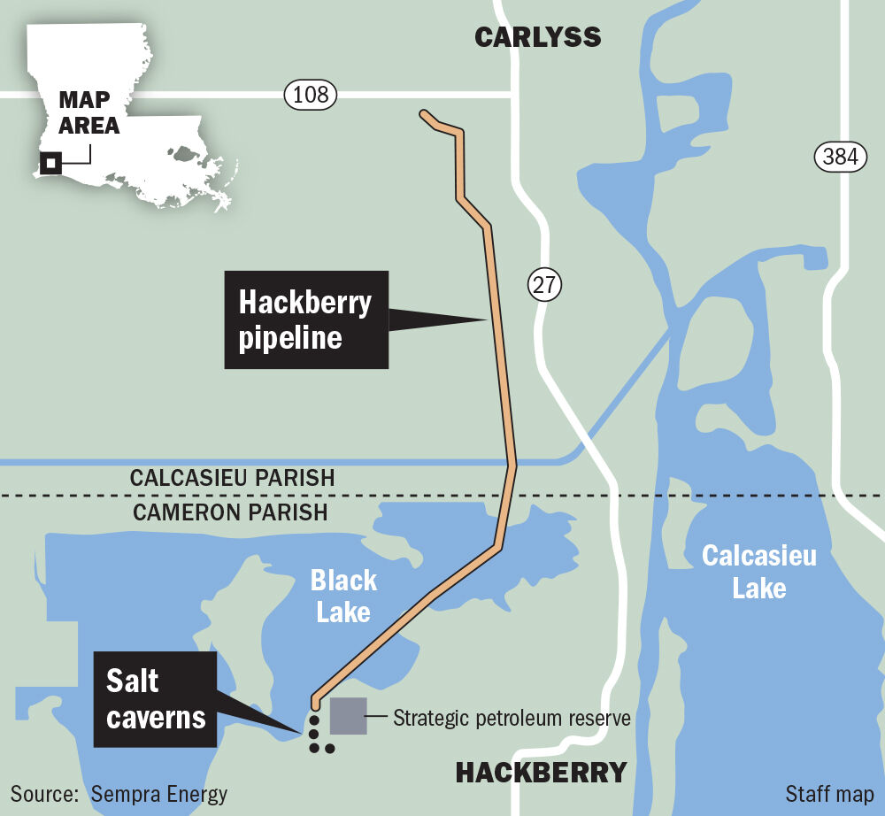 Salt cavern and pipeline map